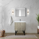 Lexora Lancy 30" W x 20" D Rustic Acacia Bath Vanity Cultured Marble Top with Faucet Set and 28" Mirror