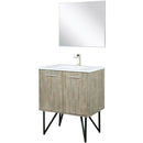 Lexora Lancy 30" W x 20" D Rustic Acacia Bath Vanity Cultured Marble Top with Faucet Set and 28" Mirror