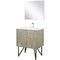 Lexora Lancy 30" W x 20" D Rustic Acacia Bath Vanity Cultured Marble Top with Faucet Set and 28" Mirror