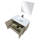 Lexora Lancy 36" W x 20" D Rustic Acacia Bath Vanity Cultured Marble Top with Faucet Set and 28" Mirror