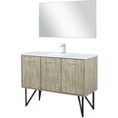 Lexora Lancy 48" W x 20" D Rustic Acacia Bath Vanity Cultured Marble Top with Faucet Set and 43" Mirror