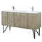 Lexora Lancy 60" W x 20" D Rustic Acacia Double Bath Vanity Cultured Marble Top with Faucet Set