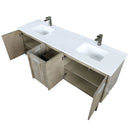 Lexora Lancy 72" W x 20" D Rustic Acacia Double Bath Vanity Cultured Marble Top with Faucet Set