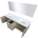 Lexora Lancy 72" W x 20" D Rustic Acacia Double Bath Vanity Marble Top and 70" Mirror