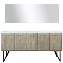 Lexora Lancy 72" W x 20" D Rustic Acacia Double Bath Vanity Marble Top and 70" Mirror