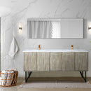 Lexora Lancy 72" W x 20" D Rustic Acacia Double Bath Vanity Cultured Marble Top with Faucet Set and 70" Mirror