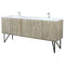 Lexora Lancy 80" W x 20" D Rustic Acacia Double Bath Vanity Cultured Marble Top with Faucet Set