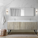 Lexora Lancy 80" W x 20" D Rustic Acacia Double Bath Vanity Cultured Marble Top with Faucet Set