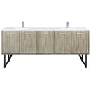 Lexora Lancy 80" W x 20" D Rustic Acacia Double Bath Vanity Cultured Marble Top with Faucet Set