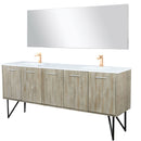 Lexora Lancy 80" W x 20" D Rustic Acacia Double Bath Vanity Cultured Marble Top with Faucet Set and 70" Mirror