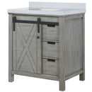 Lexora Marsyas 30" W x 22" D Ash Grey Bath Vanity and Marble Countertop