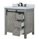 Lexora Marsyas 30" W x 22" D Ash Grey Bath Vanity Marble Countertop and Faucet Set