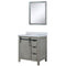 Lexora Marsyas 30" W x 22" D Ash Grey Bath Vanity Marble Countertop and 28" Mirror