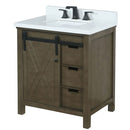 Lexora Marsyas 30" W x 22" D Rustic Brown Bath Vanity Marble Countertop and Faucet Set