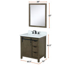 Lexora Marsyas 30" W x 22" D Rustic Brown Bath Vanity and Marble Countertop