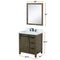 Lexora Marsyas 30" W x 22" D Rustic Brown Bath Vanity and Marble Countertop