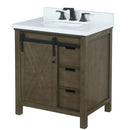 Lexora Marsyas 30" W x 22" D Rustic Brown Bath Vanity Marble Countertop and Faucet Set