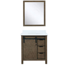 Lexora Marsyas 30" W x 22" D Rustic Brown Bath Vanity Marble Countertop and 28" Mirror