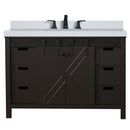 Lexora Marsyas 48" W x 22" D Brown Bath Vanity Marble Countertop and Faucet Set