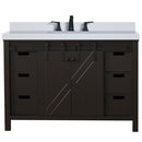 Lexora Marsyas 48" W x 22" D Brown Bath Vanity Marble Countertop and Faucet Set