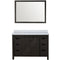 Lexora Marsyas 48" W x 22" D Brown Bath Vanity Marble Countertop and 44" Mirror