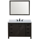 Lexora Marsyas 48" W x 22" D Brown Bath Vanity Marble Countertop with Faucet Set and 44" Mirror