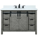 Lexora Marsyas 48" W x 22" D Ash Grey Bath Vanity Marble Countertop and Faucet Set