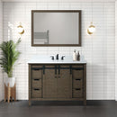 Lexora Marsyas 48" W x 22" D Rustic Brown Bath Vanity and Marble Countertop