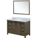 Lexora Marsyas 48" W x 22" D Rustic Brown Bath Vanity Marble Countertop and 44" Mirror