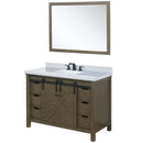 Lexora Marsyas 48" W x 22" D Rustic Brown Bath Vanity Marble Countertop with Faucet Set and 44" Mirror