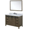 Lexora Marsyas 48" W x 22" D Rustic Brown Bath Vanity Marble Countertop with Faucet Set and 44" Mirror