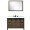 Lexora Marsyas 48" W x 22" D Rustic Brown Bath Vanity Marble Countertop with Faucet Set and 44" Mirror