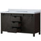 Lexora Marsyas 60" W x 22" D Brown Double Bath Vanity with Marble Countertop