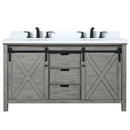 Lexora Marsyas 60" W x 22" D Ash Grey Double Bath Vanity Marble Countertop and Faucet Set