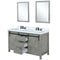 Lexora Marsyas 60" W x 22" D Ash Grey Double Bath Vanity Marble Countertop with Faucet Set and 24" Mirrors