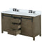 Lexora Marsyas 60" W x 22" D Rustic Brown Double Bath Vanity Marble Countertop and Faucet Set