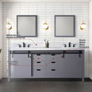 Lexora Marsyas 80" W x 22" D Dark Grey Double Bath Vanity Carrara Marble Countertop and Faucet Set