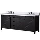 Lexora Marsyas 80" W x 22" D Brown Double Bath Vanity Marble Countertop and Faucet Set