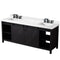 Lexora Marsyas 80" W x 22" D Brown Double Bath Vanity Marble Countertop and Faucet Set