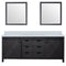 Lexora Marsyas 80" W x 22" D Brown Double Bath Vanity Marble Countertop and 30" Mirrors