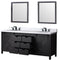 Lexora Marsyas 80" W x 22" D Brown Double Bath Vanity Marble Countertop with Faucet Set and 30" Mirrors