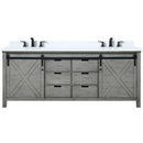 Lexora Marsyas 80" W x 22" D Ash Grey Double Bath Vanity Marble Countertop and Faucet Set