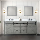 Lexora Marsyas 80" W x 22" D Ash Grey Double Bath Vanity Marble Countertop