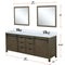 Lexora Marsyas 80" W x 22" D Rustic Brown Double Bath Vanity Marble Countertop