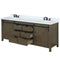 Lexora Marsyas 80" W x 22" D Rustic Brown Double Bath Vanity Marble Countertop and Faucet Set