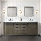 Lexora Marsyas 80" W x 22" D Rustic Brown Double Bath Vanity Marble Countertop and 30" Mirrors