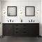 Lexora Marsyas 84 in W x 22 in D Brown Double Bath Vanity, Marble Countertop with Faucet Set and 34 in Mirrors