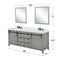 Lexora Marsyas 84" W x 22" D Ash Grey Double Bath Vanity Marble Countertop