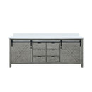 Lexora Marsyas 84" W x 22" D Ash Grey Double Bath Vanity Marble Countertop