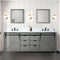 Lexora Marsyas 84" W x 22" D Ash Grey Double Bath Vanity Marble Countertop and Faucet Set